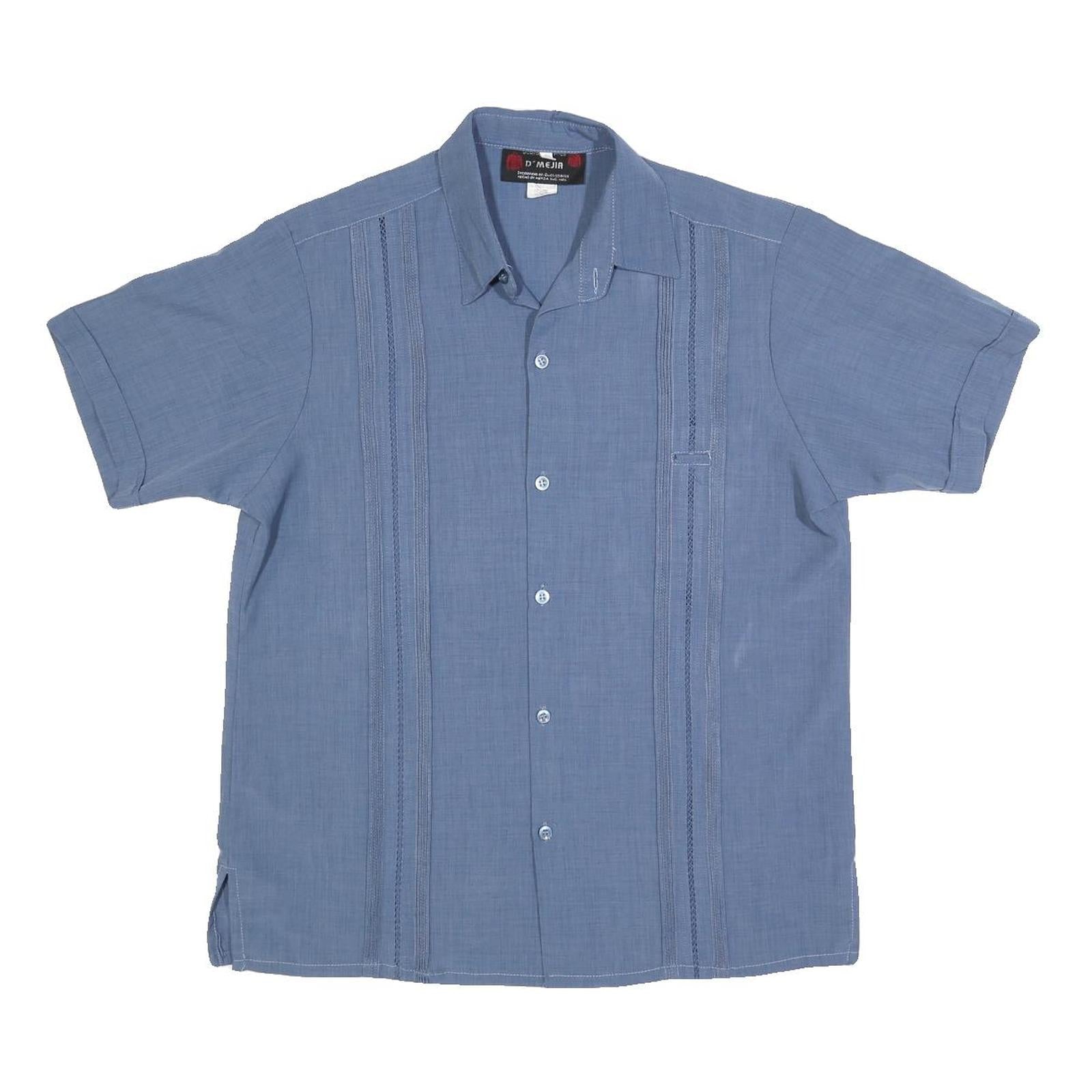 D'MEJIA Mens Blue Polyester Short Sleeve Shirt M Lightweight Casual Summer Refurbished - N/A refurbished available on Cerqular