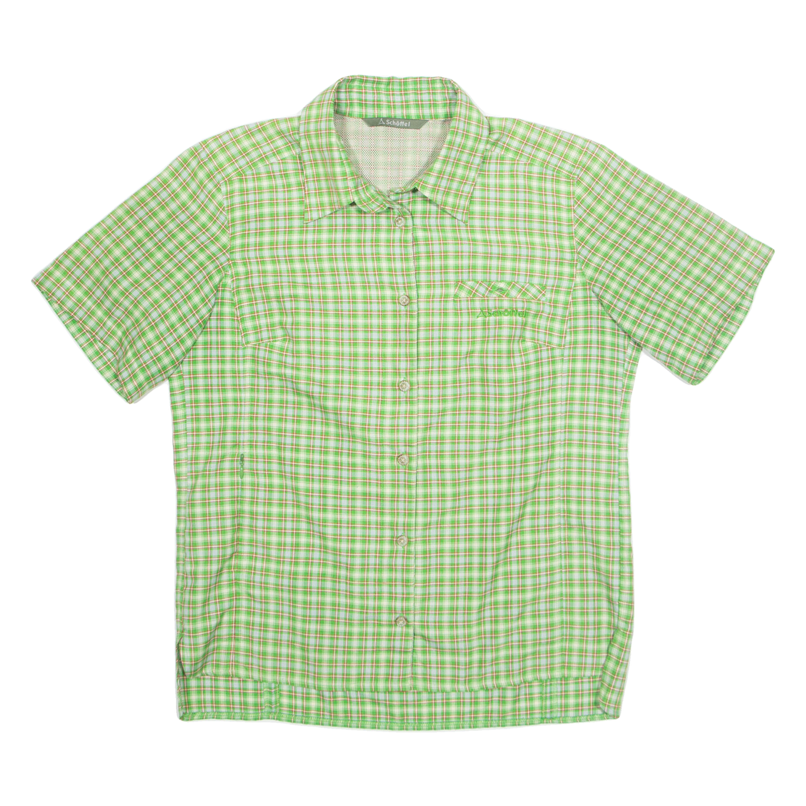 SCHOFFEL Womens Shirt Green Check UK 10 Refurbished - N/A refurbished available on Cerqular
