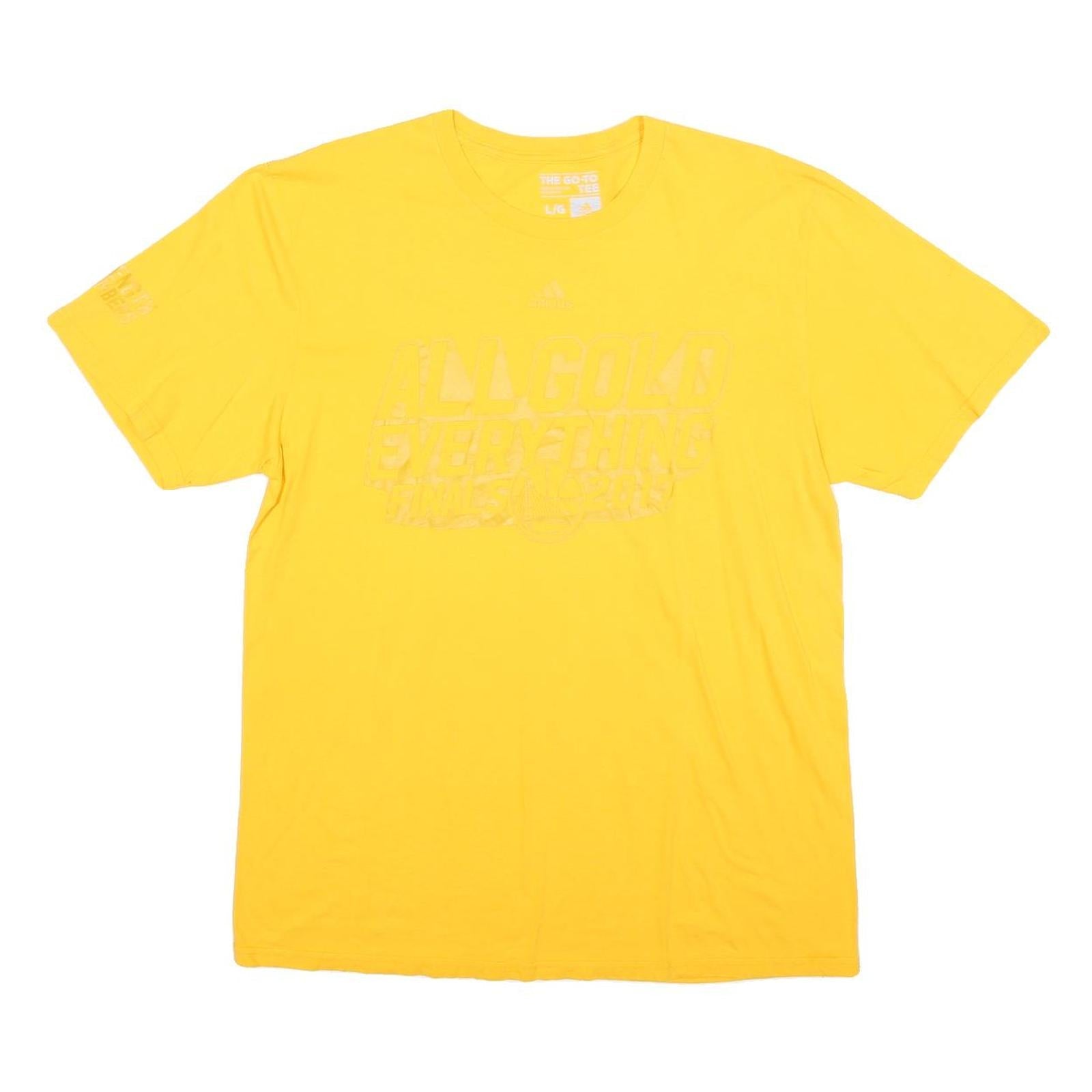 ADIDAS Mens Yellow All Gold Everything Graphic T-Shirt L Short Sleeve Crew Neck Refurbished - N/A refurbished available on Cerqular