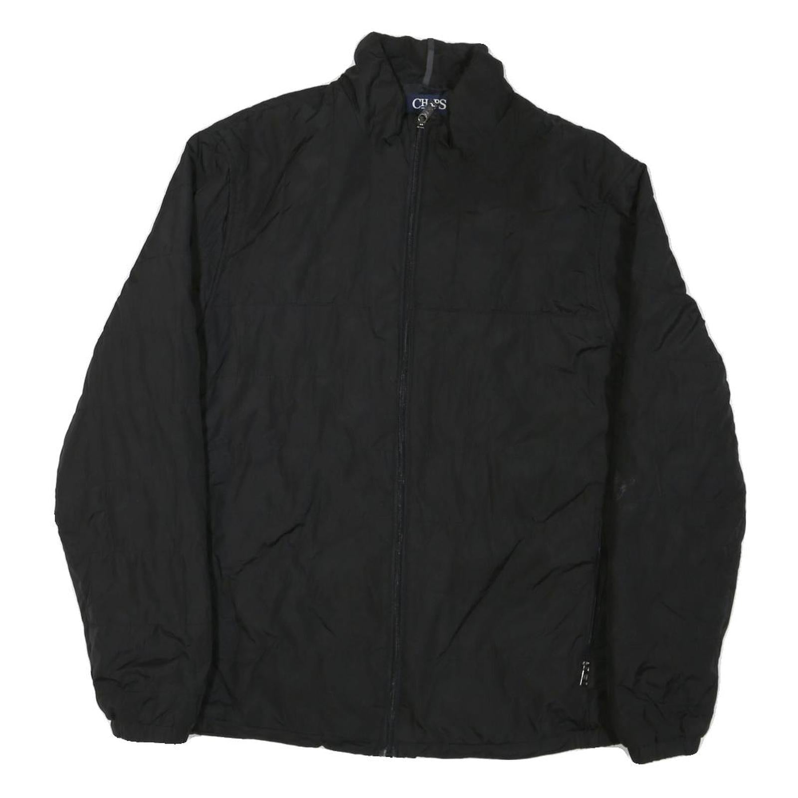 CHAPS Mens Black Jacket L Polyester Blend Plain Zip Casual Outerwear Refurbished - N/A refurbished available on Cerqular