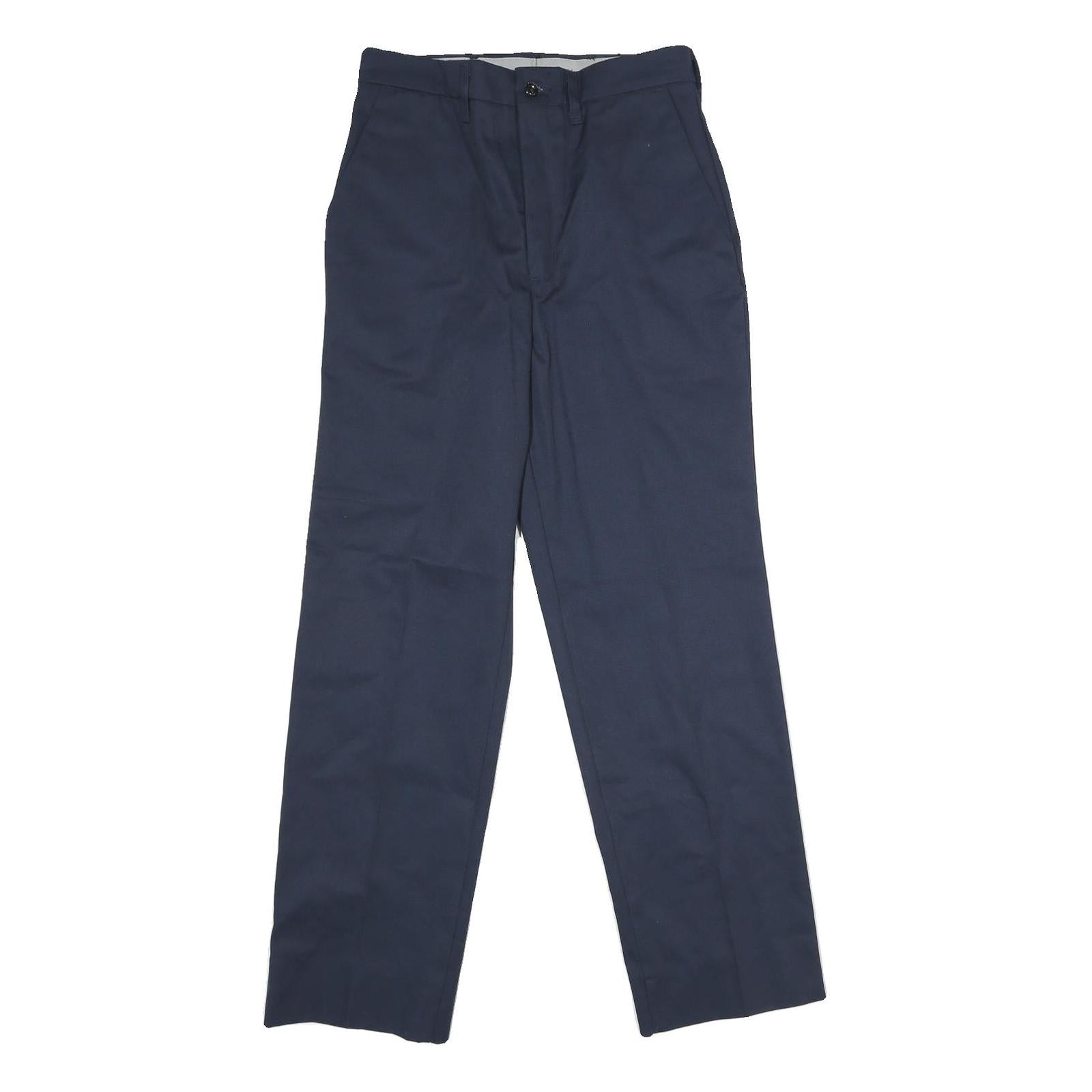 RED KAP Mens Polyester Blend Navy Regular Straight Trousers W30 L31 Classic Zip Refurbished - N/A refurbished available on Cerqular