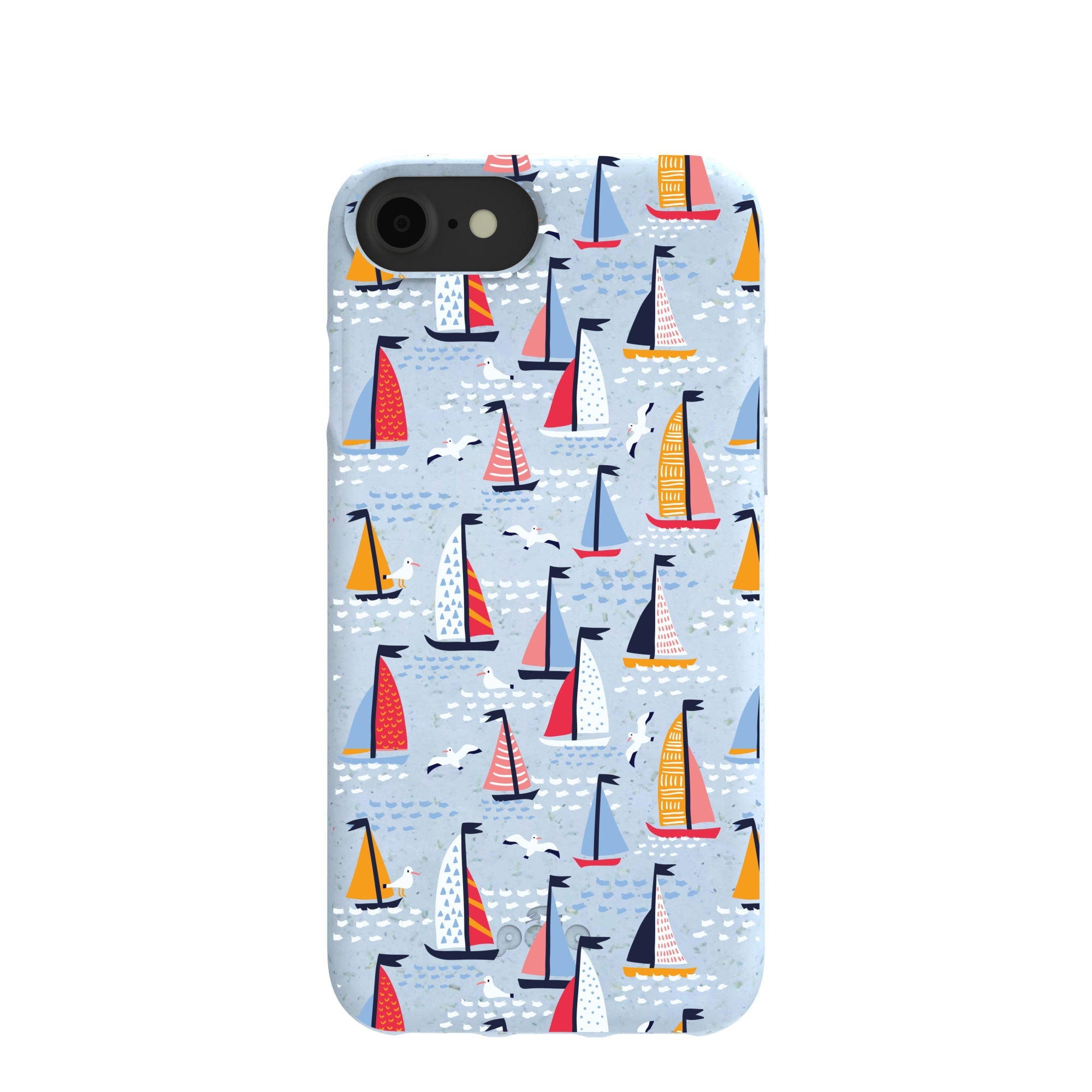 Powder Blue Sails and Seagulls iPhone 6/6s/7/8/SE Case Refurbished - Pela Case refurbished available on Cerqular