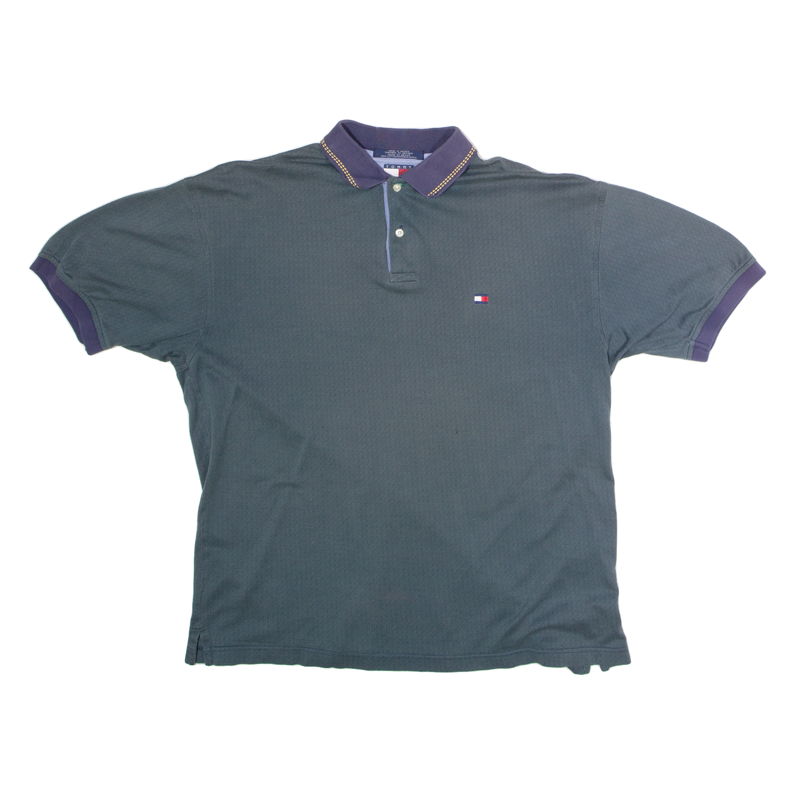 TOMMY HILFIGER Mens Polo Shirt Green 90s Diamond L Refurbished - N/A refurbished available on Cerqular
