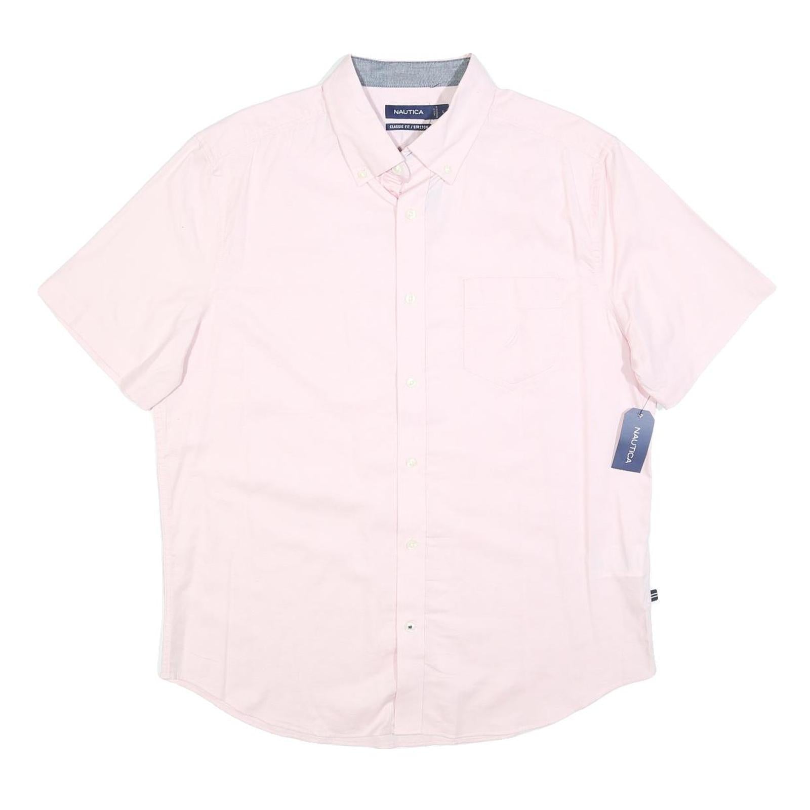 NAUTICA Mens Pink Cotton Blend Shirt L Classic Fit Button Down Collar Casual Refurbished - N/A refurbished available on Cerqular