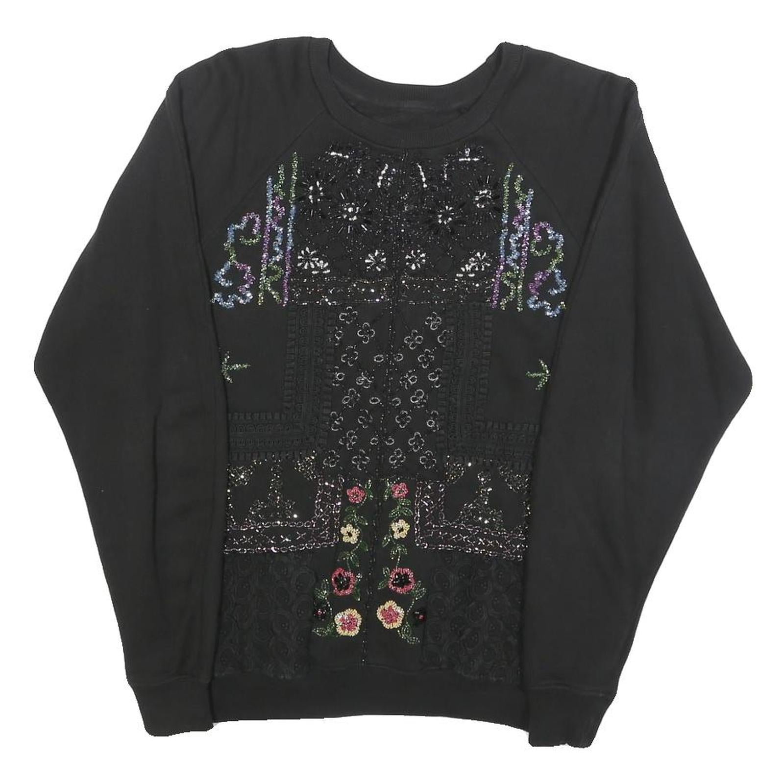 Buy Womens Black Sweatshirt Embroidered Floral Crew Neck S Cotton Blend Stylish Refurbished - $27.29 Womens Black Sweatshirt Embroidered Floral Crew Neck S Cotton Blend Stylish Refurbished - N/A refurbished available on Cerqular