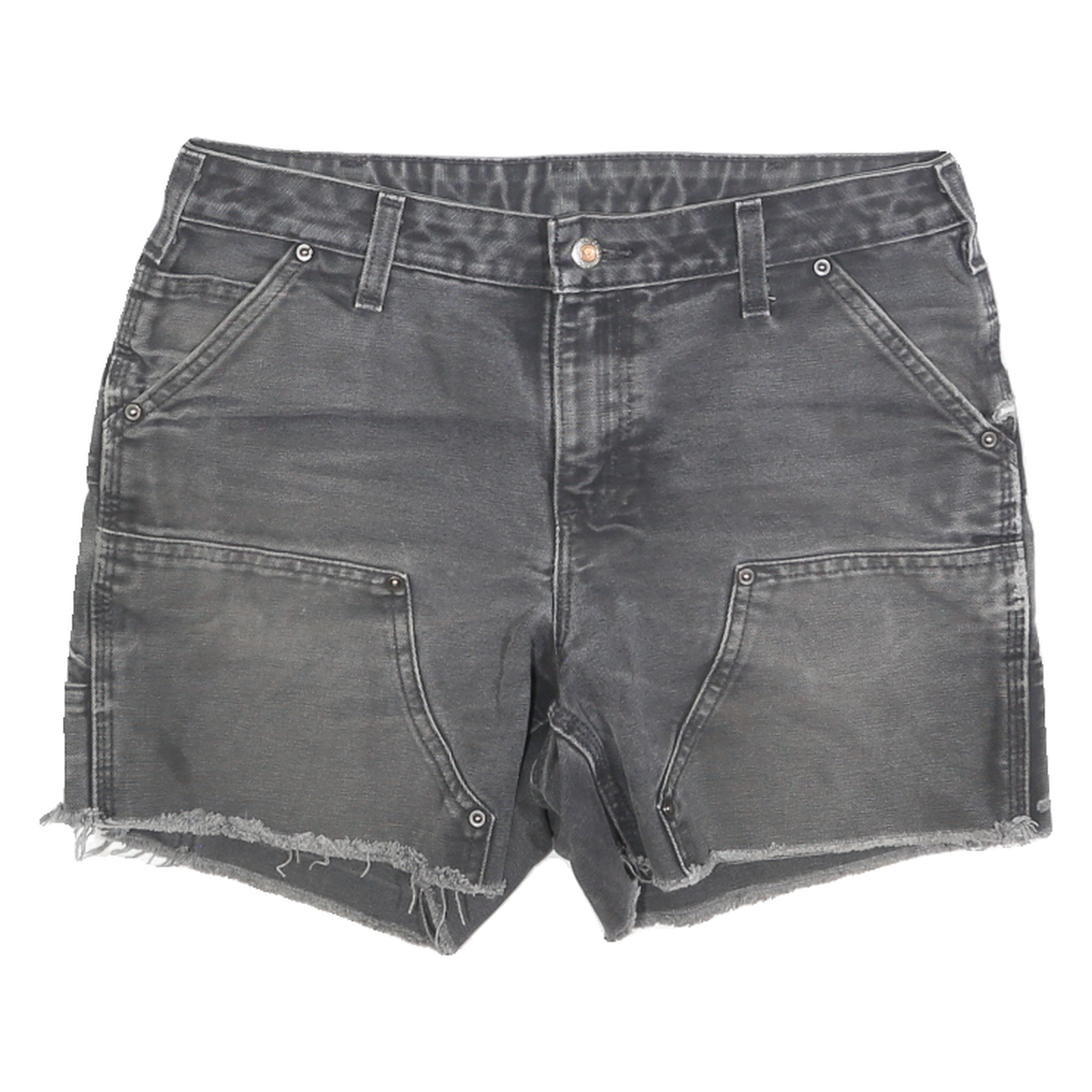 CARHARTT Womens Shorts Black Casual Cotton Blend M W30 Distressed Raw Hem Refurbished - N/A refurbished available on Cerqular