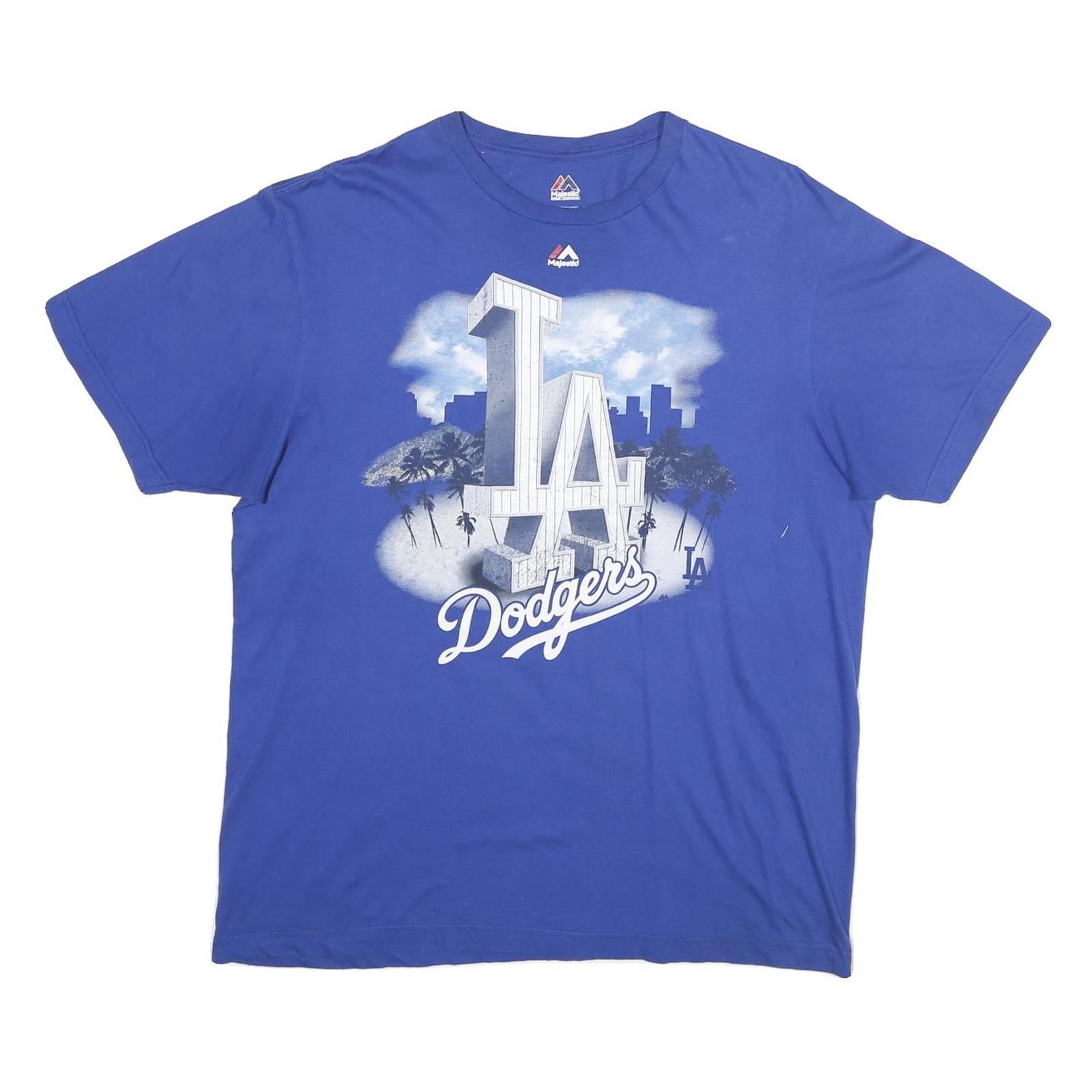 MAJESTIC Mens Blue LA Dodgers Graphic T-Shirt XL Short Sleeve Crew Neck Baseball Refurbished - N/A refurbished available on Cerqular