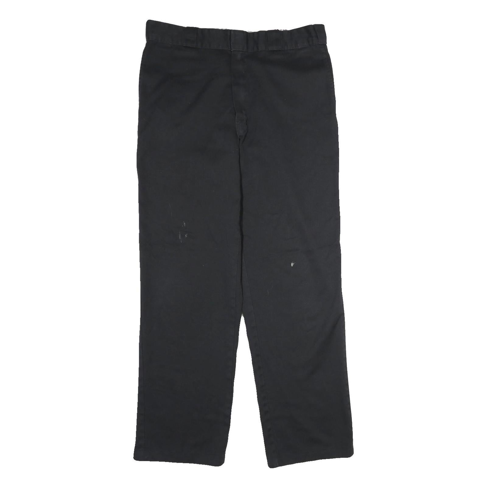 DICKIES Mens Cotton Black Regular Straight Trousers W34 L32 Workwear Zip Closure Refurbished - N/A refurbished available on Cerqular