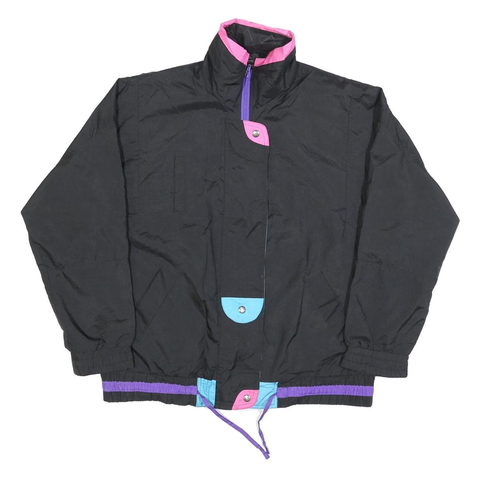 G-4000 Womens Black Pink Purple Zip Jacket L Polyester Plain Sporty Casual Refurbished - N/A refurbished available on Cerqular