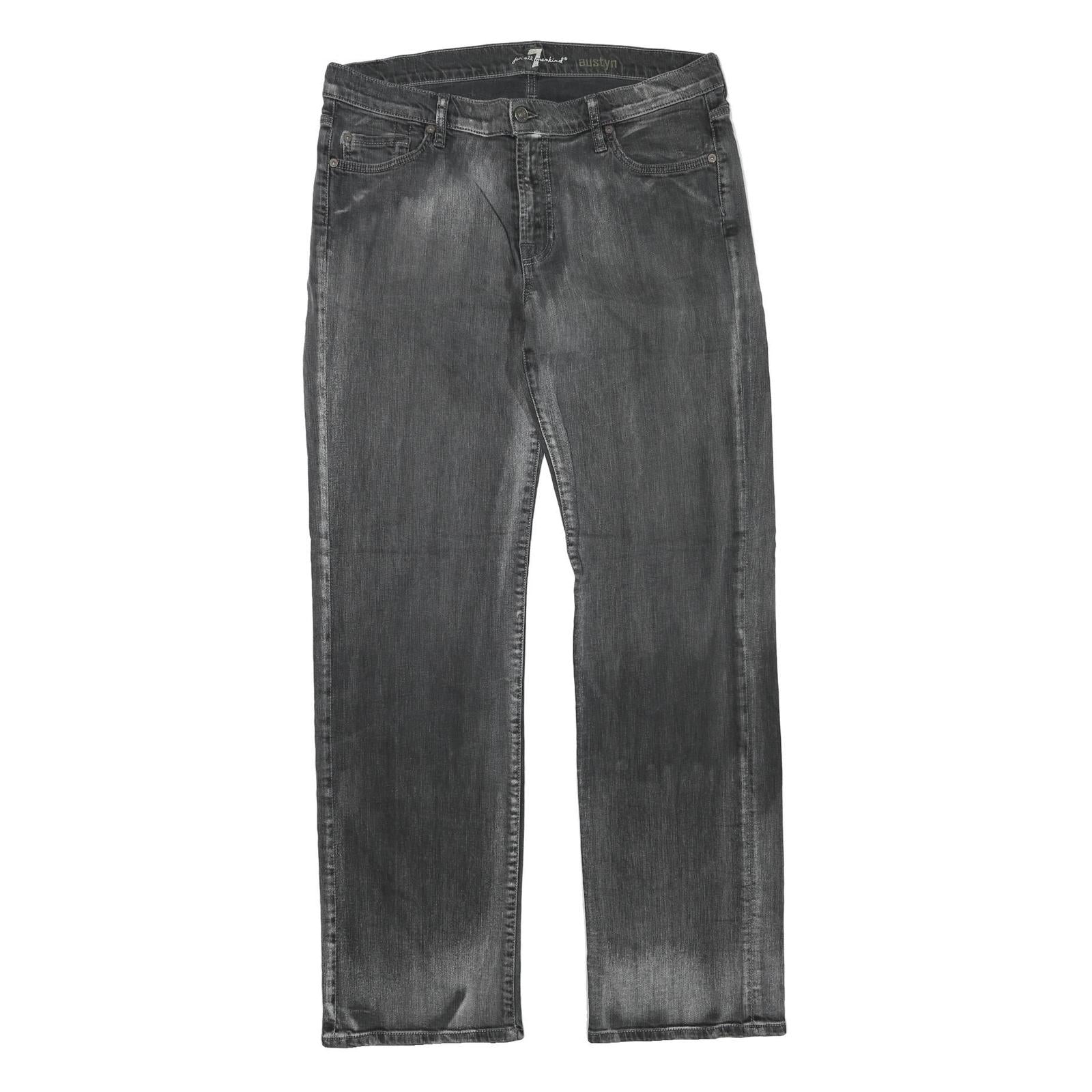 7 FOR ALL MANKIND Womens Regular Fit Grey Denim Jeans W36 L33 Stylish Cotton Refurbished - N/A refurbished available on Cerqular