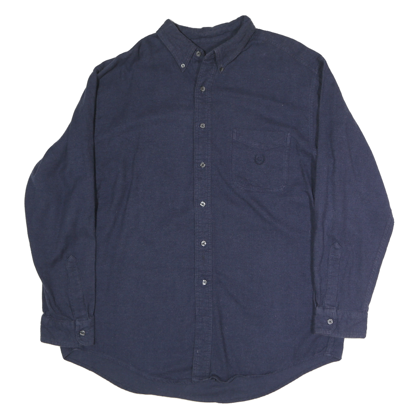 CHAPS Mens Blue Plain Shirt XL Button-Down Collar Cotton Casual Long Sleeve Refurbished - N/A refurbished available on Cerqular