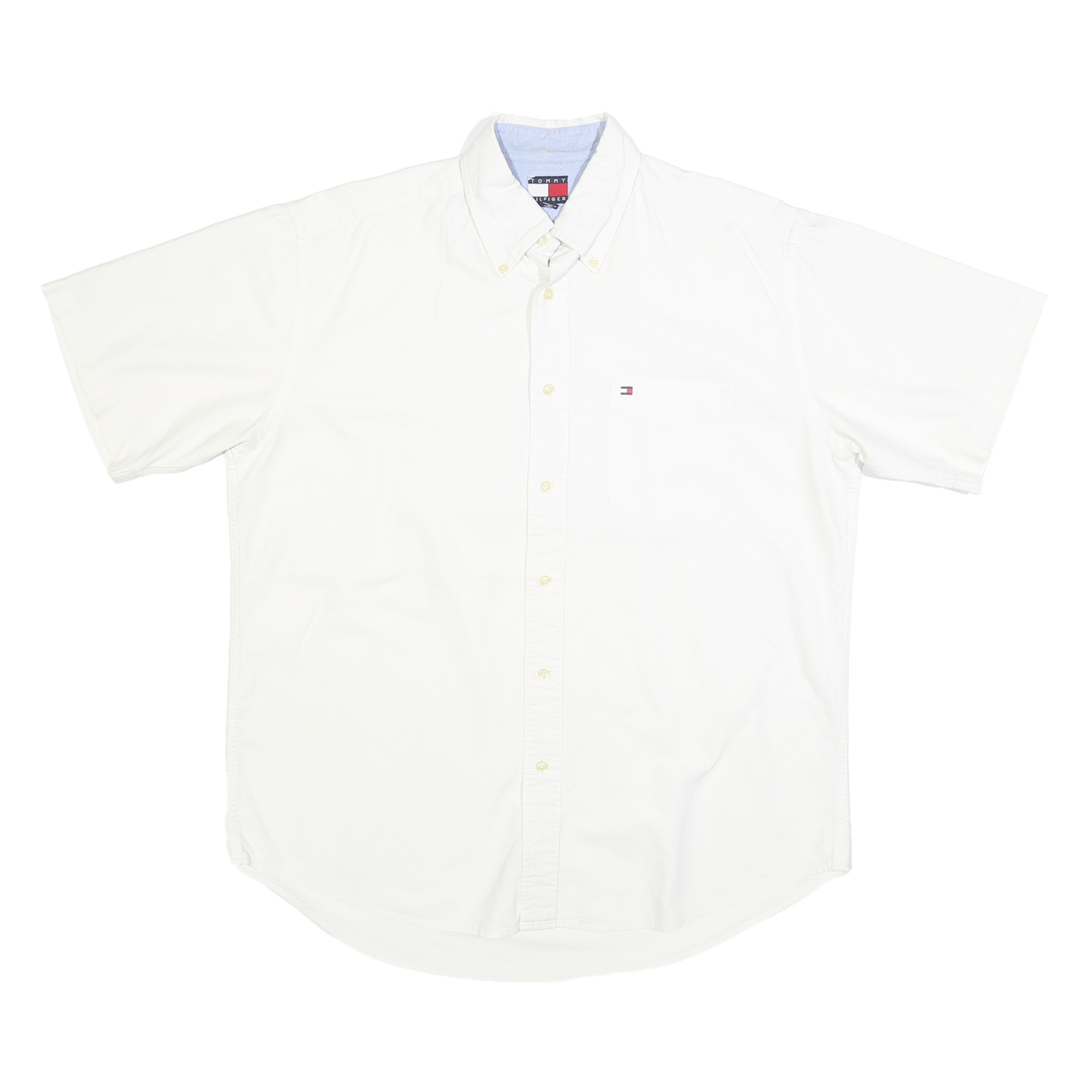 TOMMY HILFIGER Mens White Classic Fit Cotton Button Shirt M Casual Smart Refurbished - N/A refurbished available on Cerqular