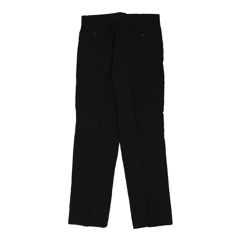 Max Emporio Trousers - 36W 37L Black Cotton Refurbished - Thrifted (note: this is a term often used to describe second- refurbished available on Cerqular