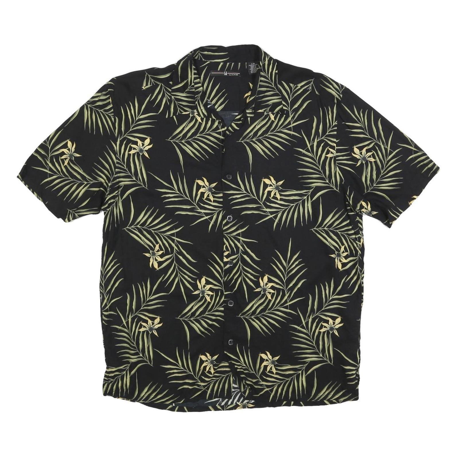 AXIS Mens Black & Green Tropical Rayon Shirt L Lightweight Casual Summer Refurbished - N/A refurbished available on Cerqular