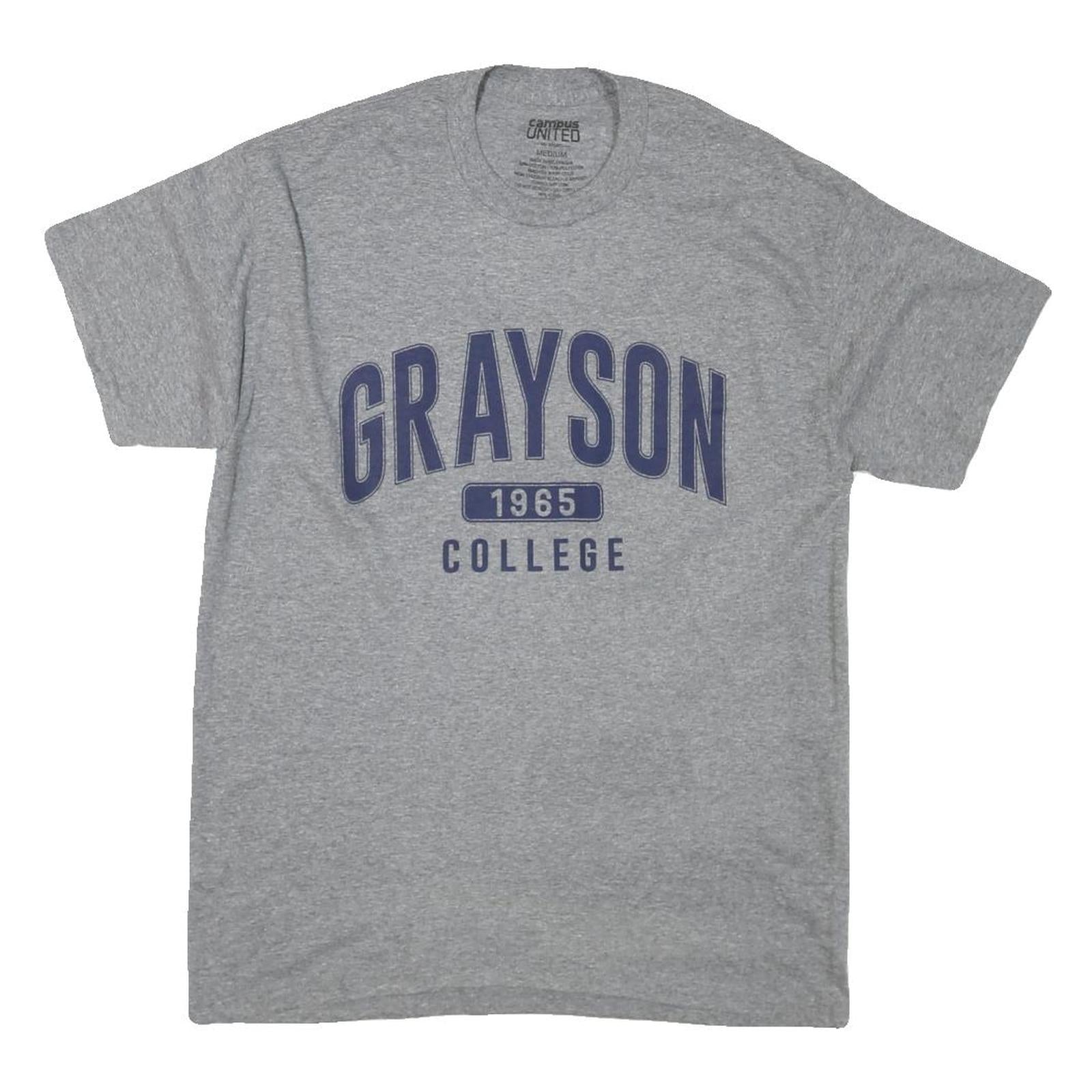 CAMPUS UNITED Mens Grey College Graphic T-Shirt M Short Sleeve Crew Neck Cotton Refurbished - N/A refurbished available on Cerqular