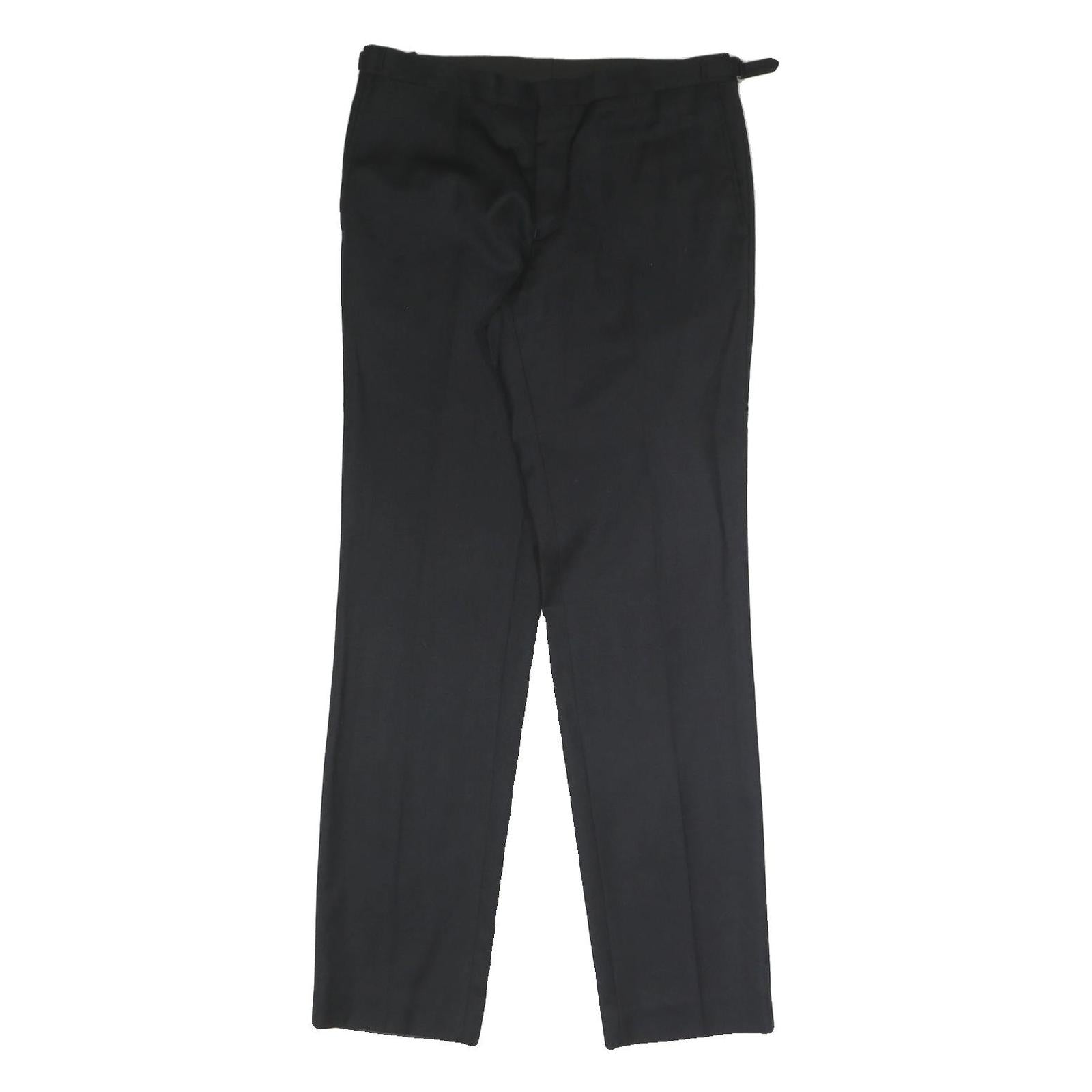 DKNY Mens Cotton Blend Black Regular Fit Straight Leg Trousers W32 L32 Formal Refurbished - N/A refurbished available on Cerqular