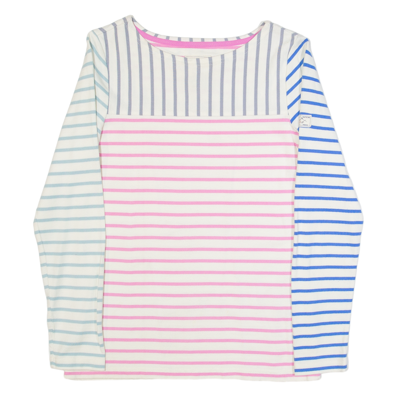 JOULES Womens Patterned Jumper White Striped Tight Knit UK 6 Refurbished - N/A refurbished available on Cerqular