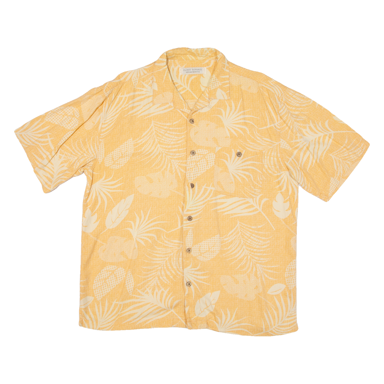 ISLAND REPUBLIC Mens Hawaiian Shirt Orange Floral L Refurbished - N/A refurbished available on Cerqular