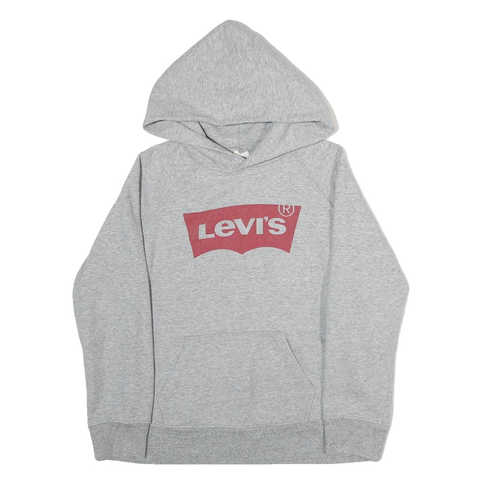 LEVI'S Mens Grey Hoodie S Cotton Blend Pullover Hooded Sweatshirt Logo Refurbished - N/A refurbished available on Cerqular