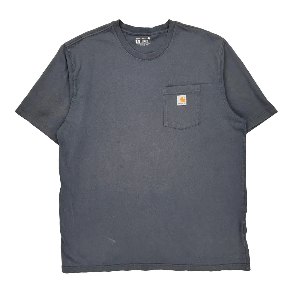 Carhartt T-Shirt - 2XL Grey Cotton Refurbished - Thrifted (note: this is a term often used to describe second- refurbished available on Cerqular