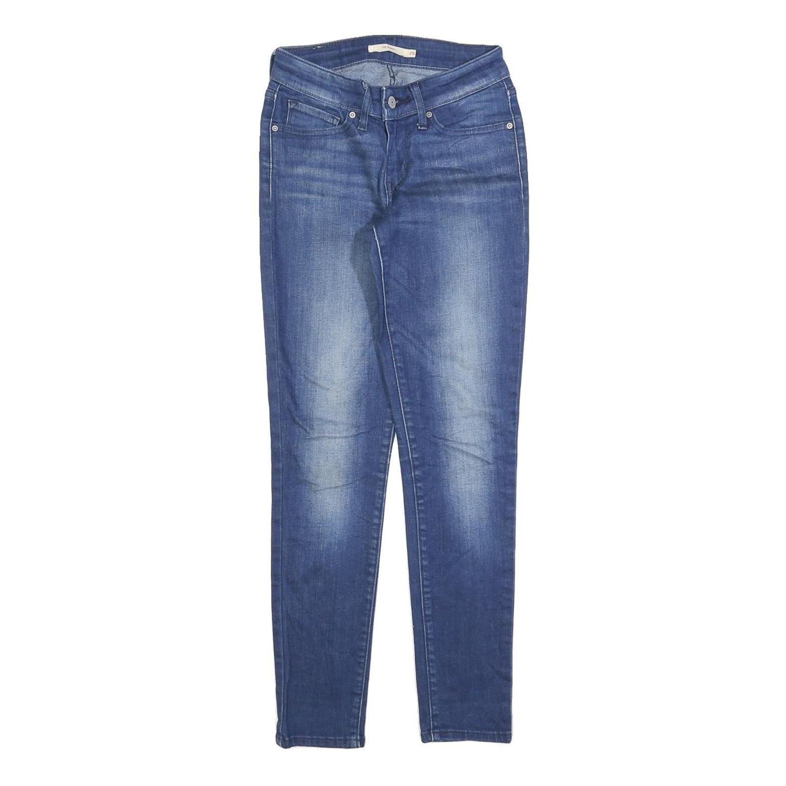 LEVI'S 711 Womens Slim Blue Denim Medium Wash Jeans W25 L27 Stretch Skinny Fit Refurbished - N/A refurbished available on Cerqular