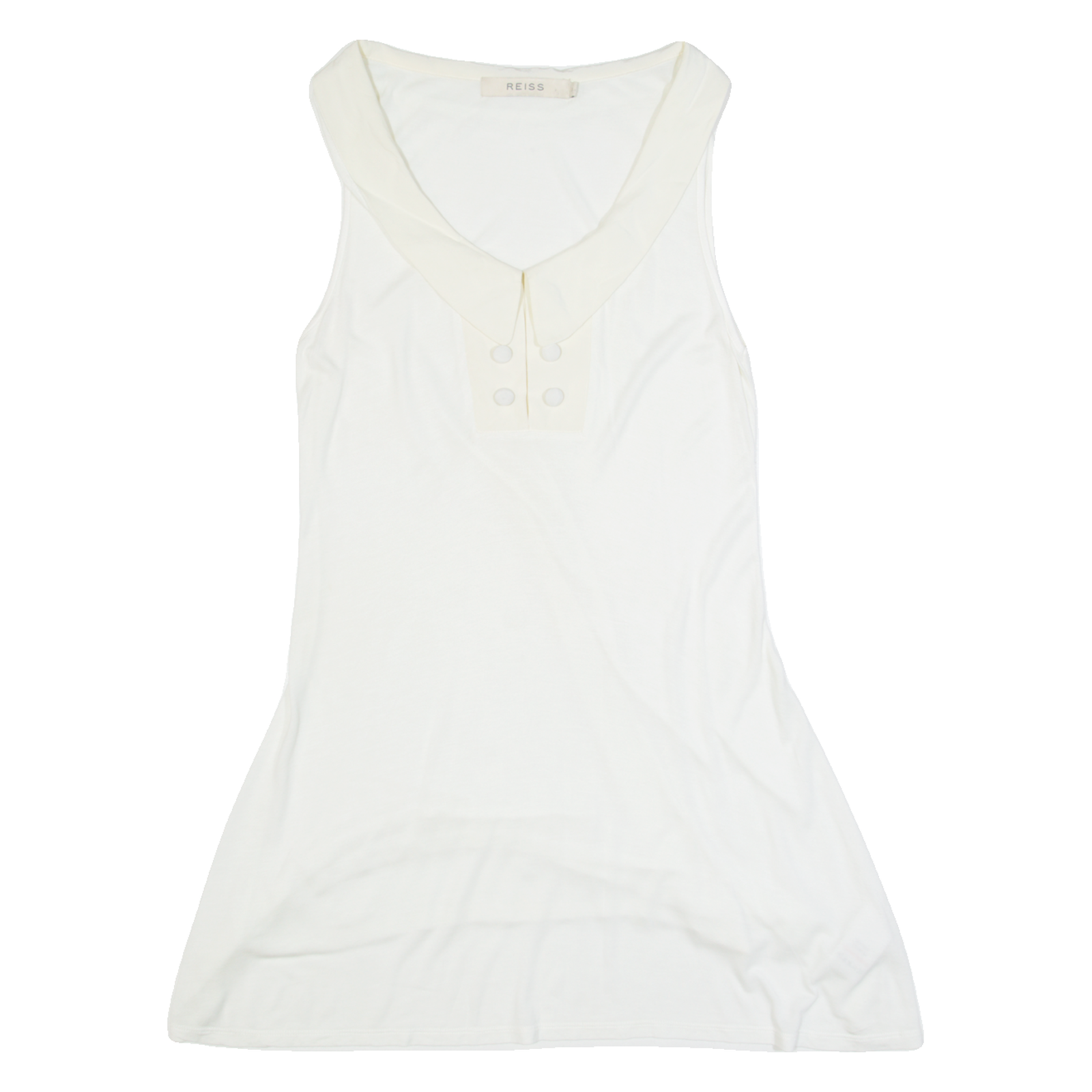 REISS Womens Day Dress White Sleeveless Knee Length S Refurbished - N/A refurbished available on Cerqular