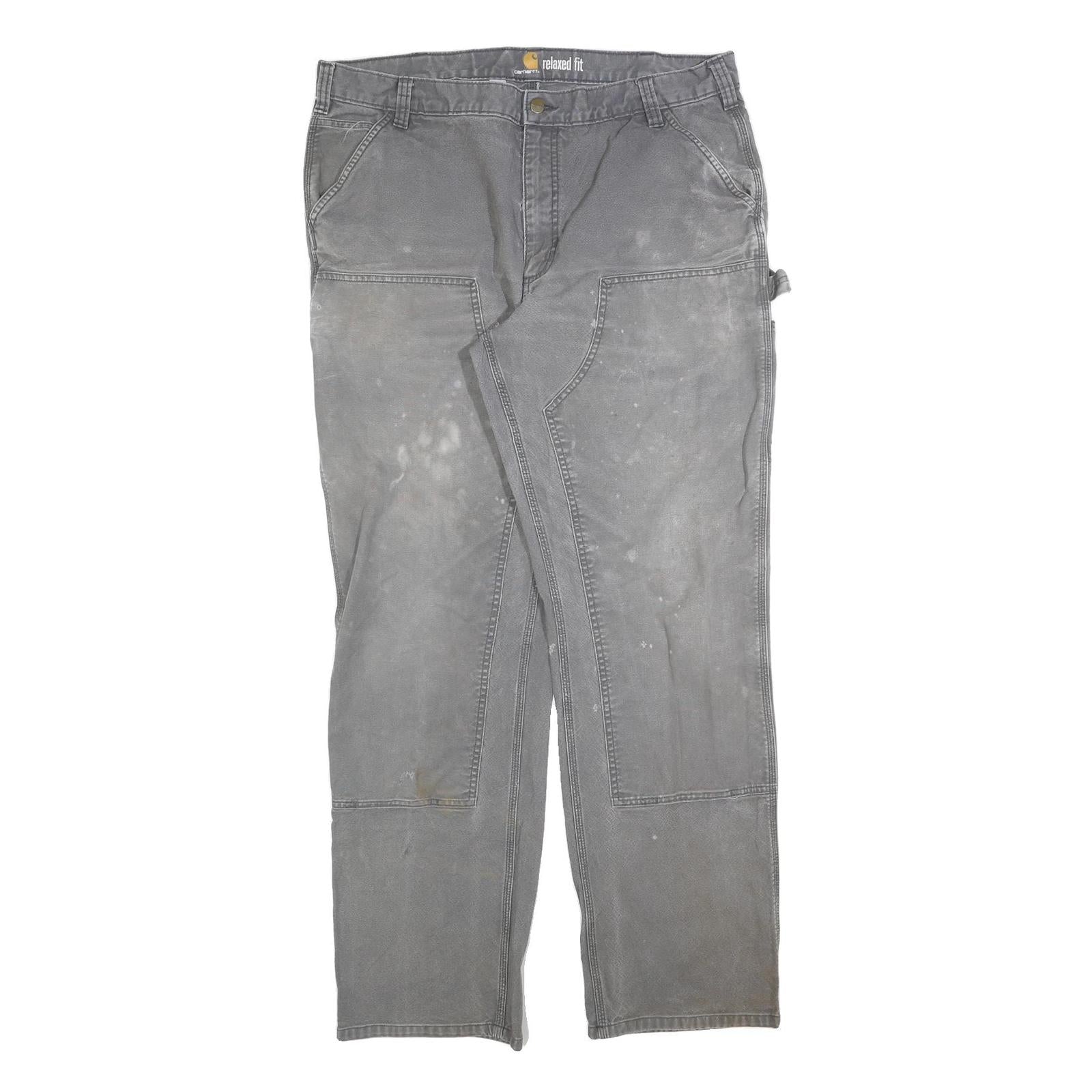CARHARTT Mens Cotton Blend Grey Relaxed Fit Workwear Trousers W40 L36 Durable Refurbished - N/A refurbished available on Cerqular