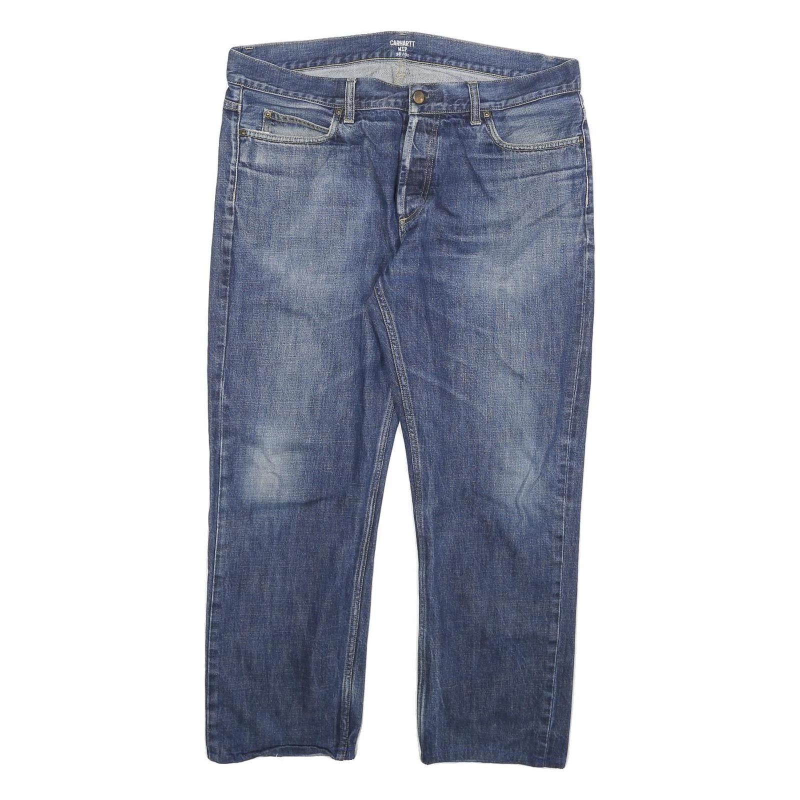 CARHARTT Mens Regular Fit Blue Denim Jeans W36 L26 Zip Closure Classic Style Refurbished - N/A refurbished available on Cerqular