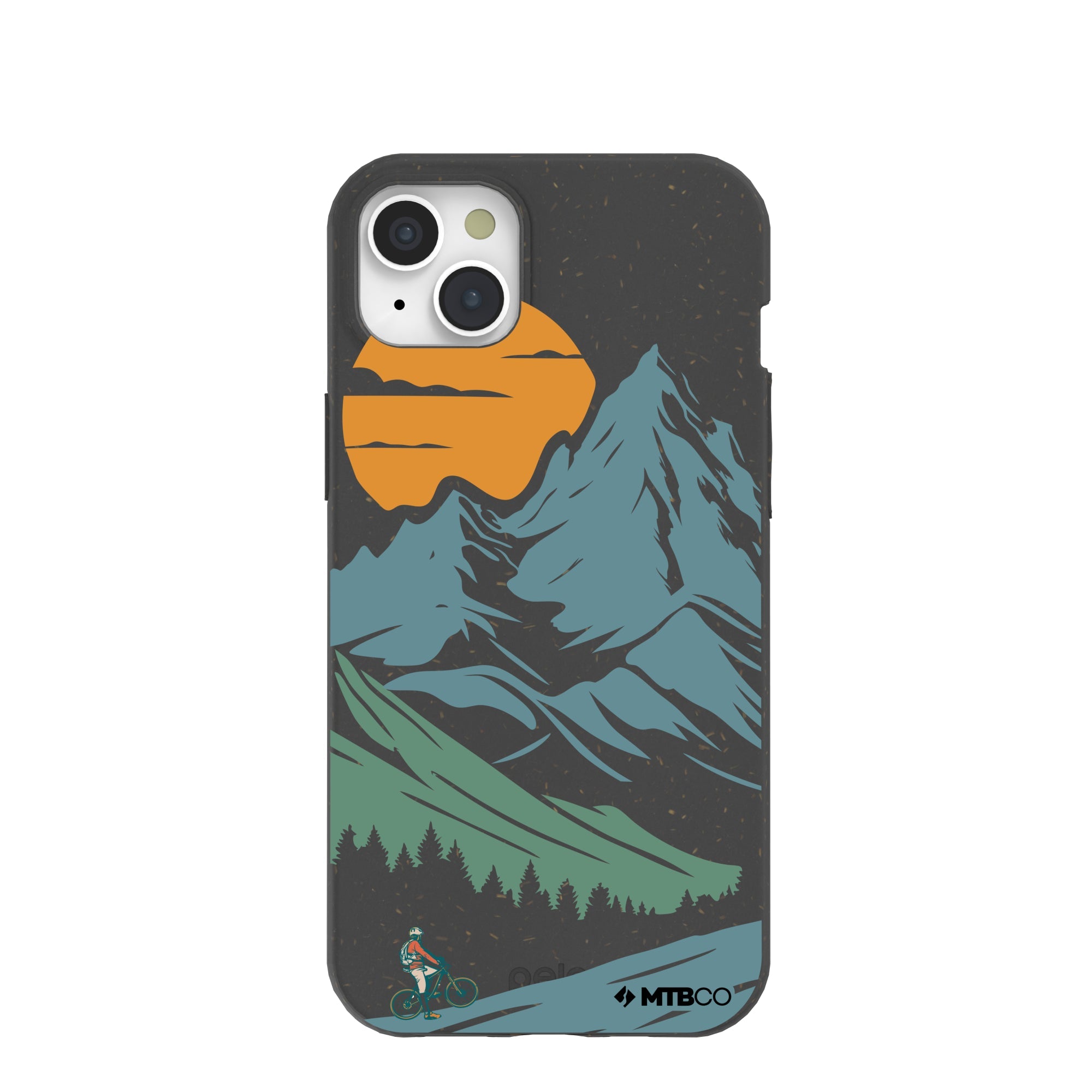 Black Vintage Peaks MTBCO iPhone 15 Plus Case Refurbished - Pela Case refurbished available on Cerqular