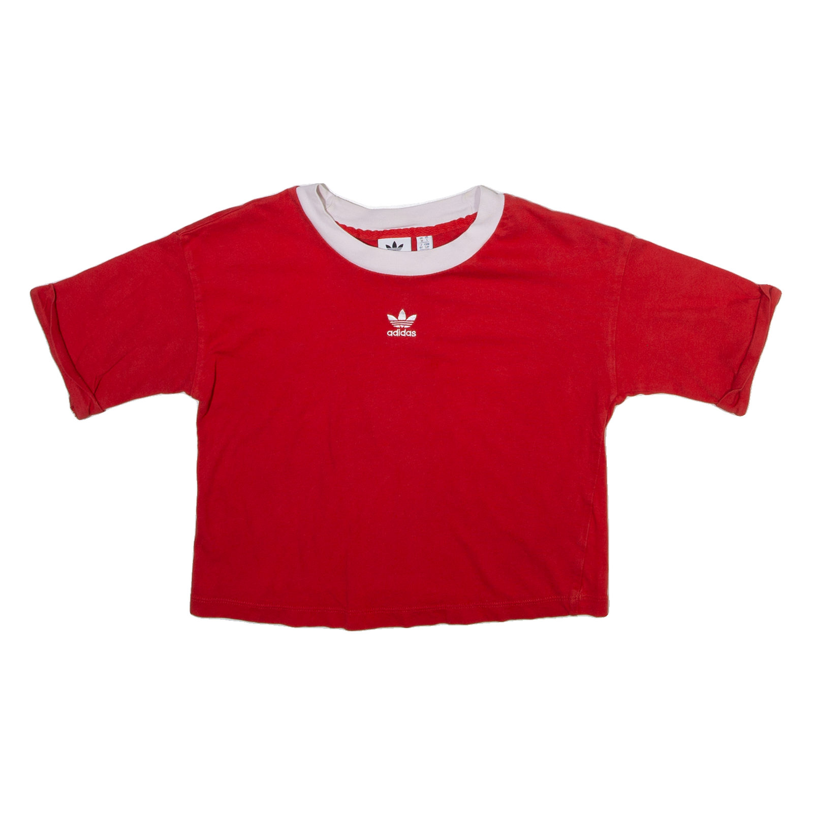 ADIDAS Cropped Womens T-Shirt Red UK 10 Refurbished - N/A refurbished available on Cerqular