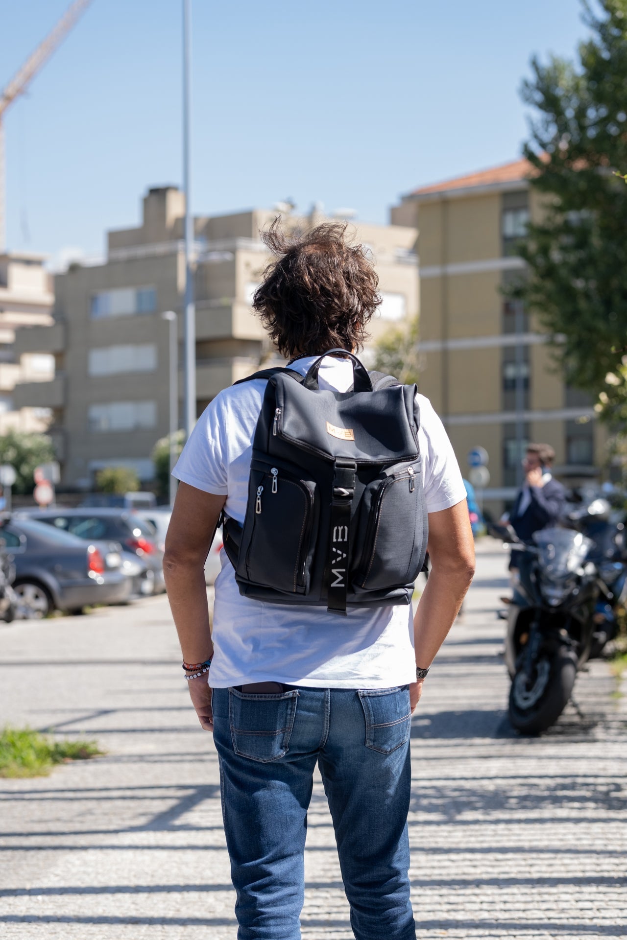 Xclusive Laptop Vegan Backpack blue Refurbished - My Vegan Bags refurbished available on Cerqular