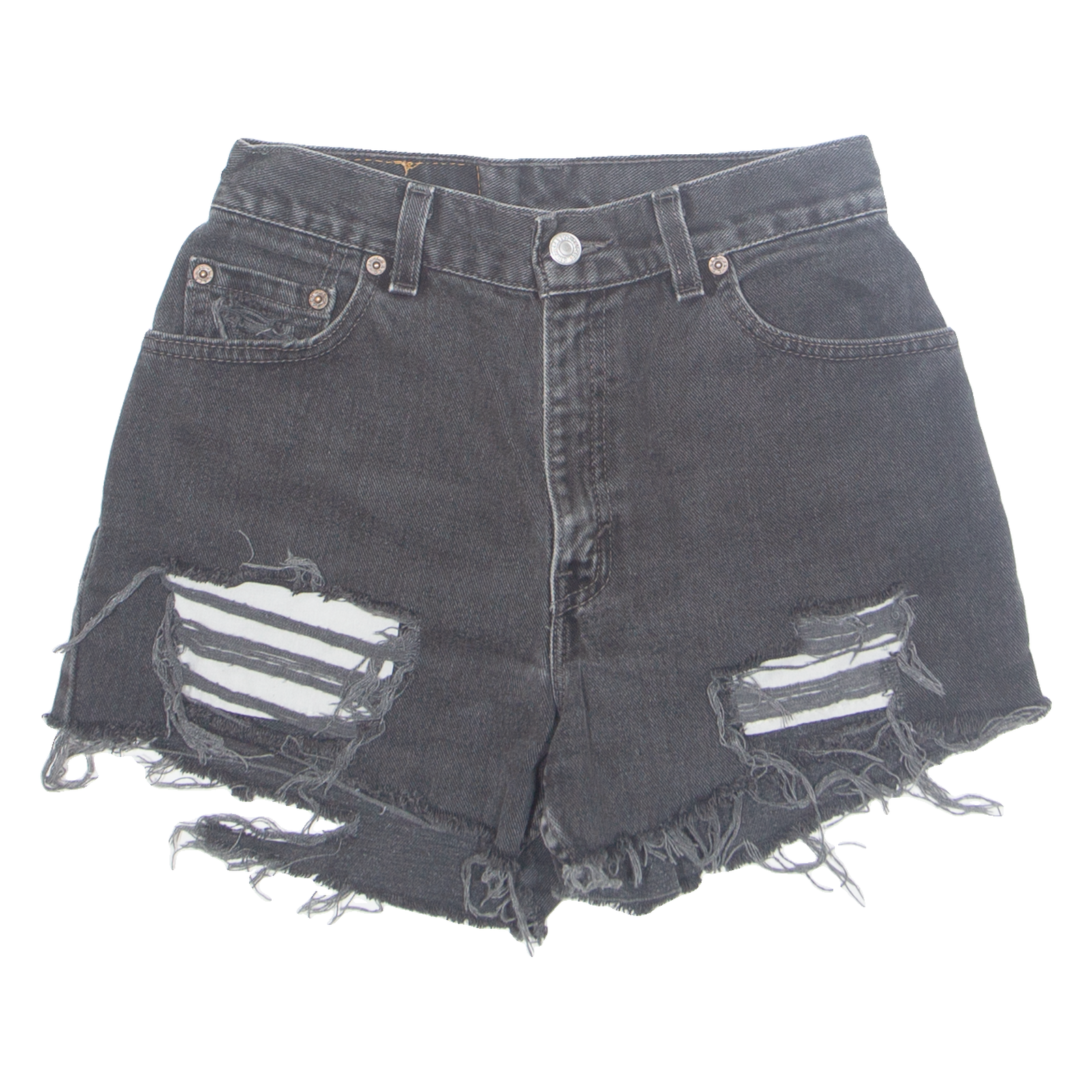 LEVI'S 550 Cut Off Womens Denim Shorts Black Relaxed XS W26 Refurbished - N/A refurbished available on Cerqular