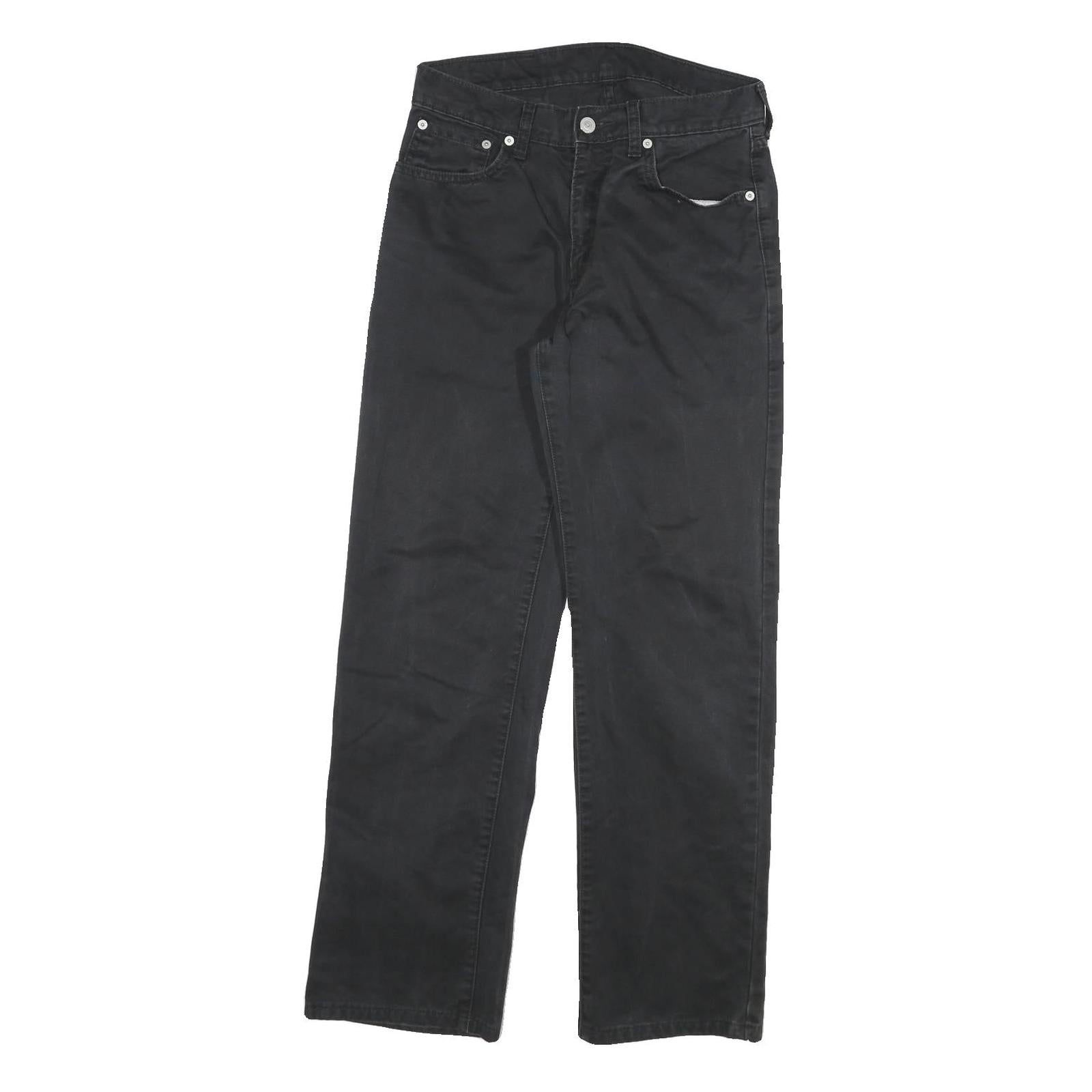 LEVI'S Mens Regular Zip Cotton Blend Black Waist W28 L29 Trousers Straight Fit Refurbished - N/A refurbished available on Cerqular