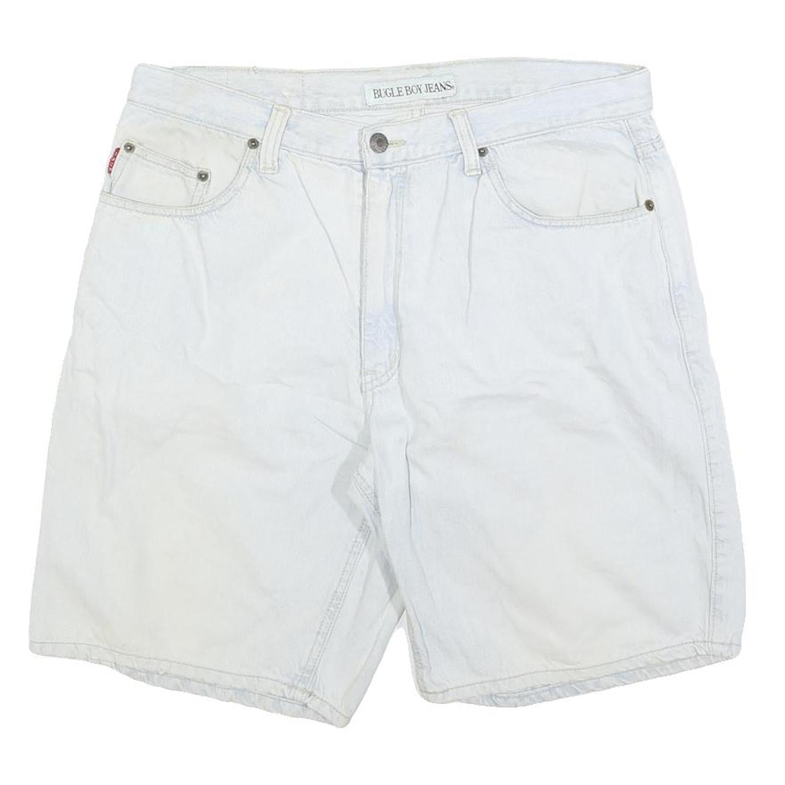 BUGLE BOY Mens Shorts White Casual M W34 Cotton Blend Relaxed Fit Refurbished - N/A refurbished available on Cerqular