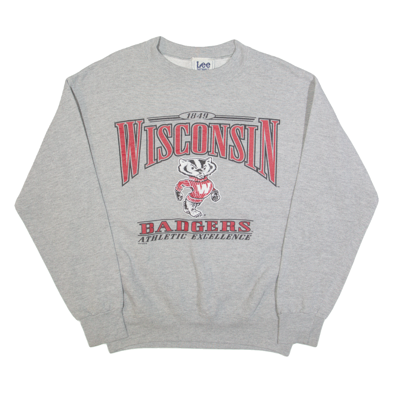 LEE SPORT Wisconsin Badgers Mens Sweatshirt Grey 90s USA M Refurbished - N/A refurbished available on Cerqular