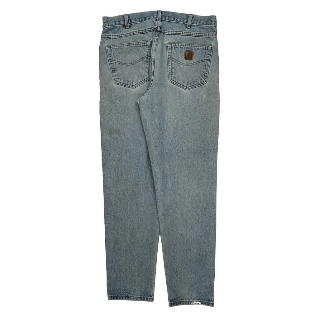 Carhartt Jeans - 36W 33L Light Wash Cotton Refurbished - Thrifted (note: this is a term often used to describe second- refurbished available on Cerqular