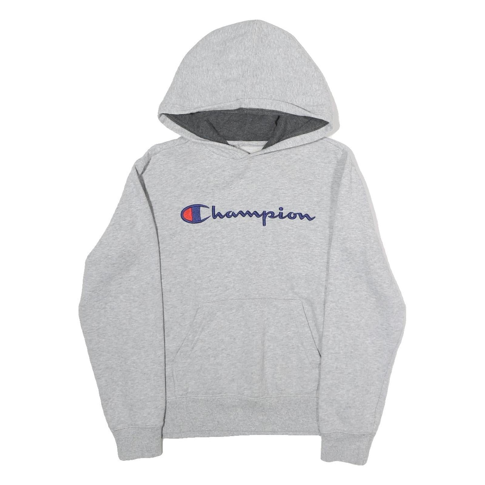 CHAMPION Mens Grey Hoodie L Cotton Blend Casual Logo Pullover Sweatshirt Refurbished - N/A refurbished available on Cerqular