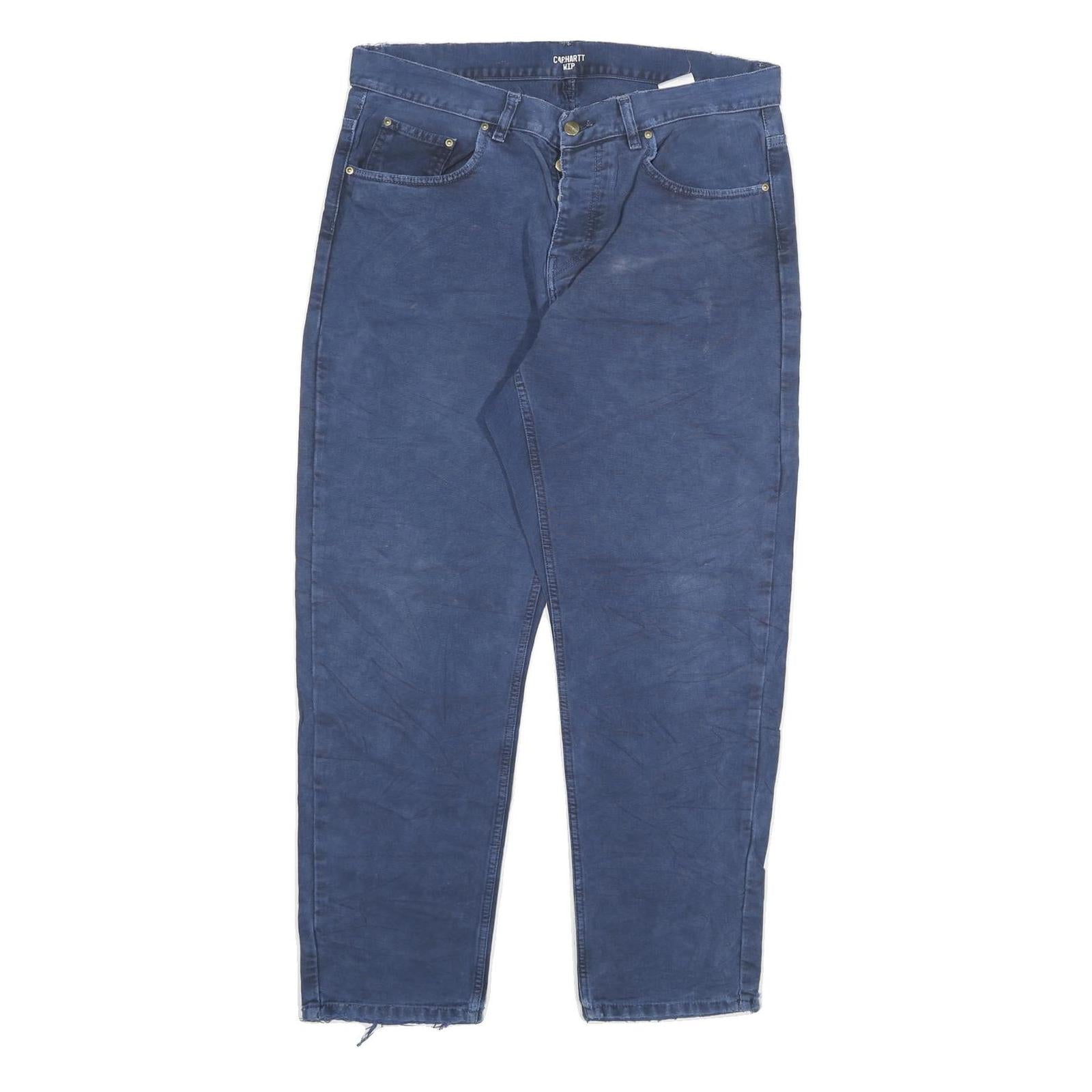 CARHARTT Mens Jeans Blue Relaxed Straight Denim Medium W34 L29 Workwear Button Refurbished - N/A refurbished available on Cerqular