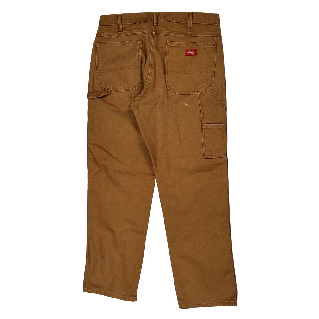Dickies Double Knee Carpenter Trousers - 36W 30L Brown Cotton Refurbished - Thrifted (note: this is a term often used to describe second- refurbished available on Cerqular