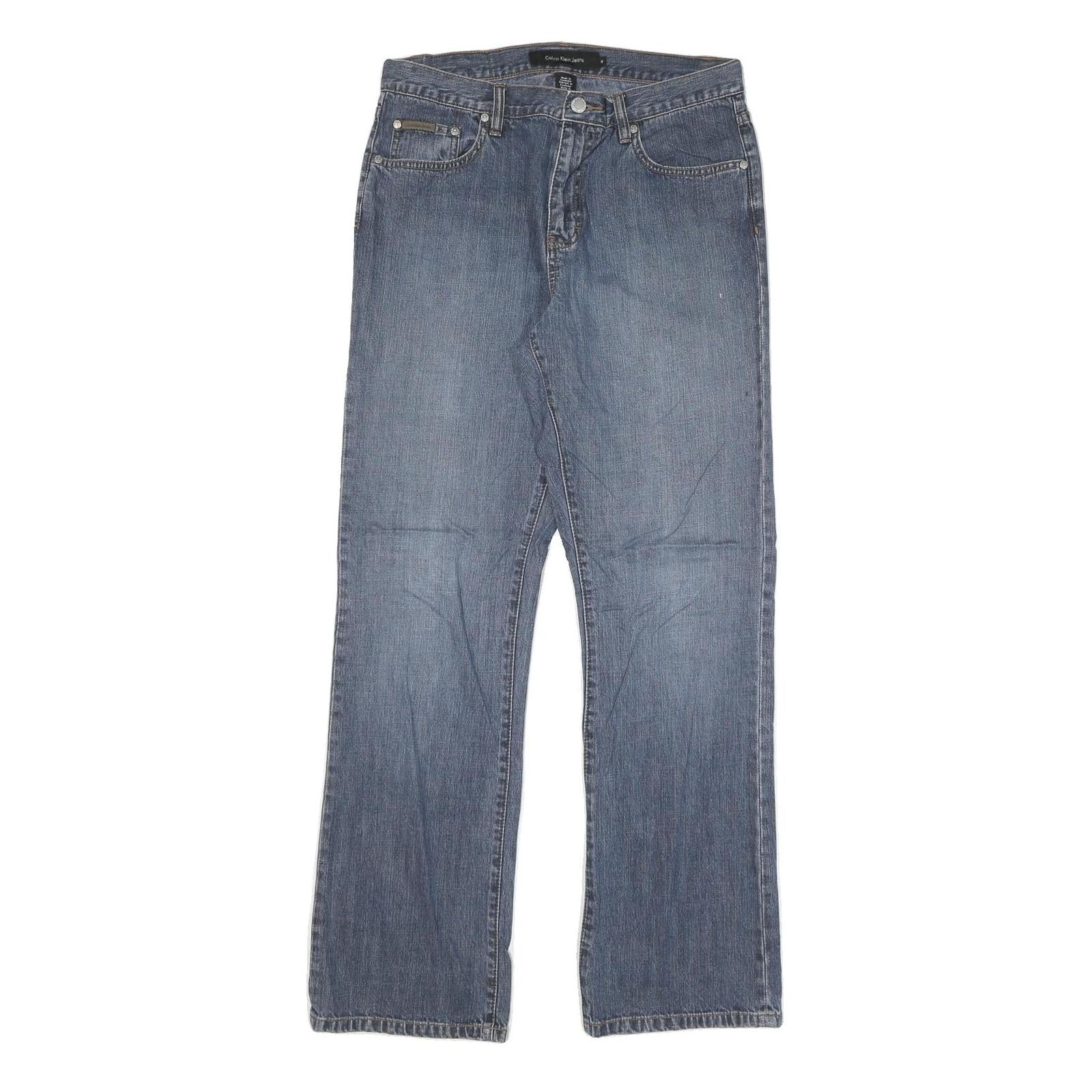 CALVIN KLEIN JEANS Womens Regular Fit Straight Blue Denim W30 L31 Classic Zip Refurbished - N/A refurbished available on Cerqular