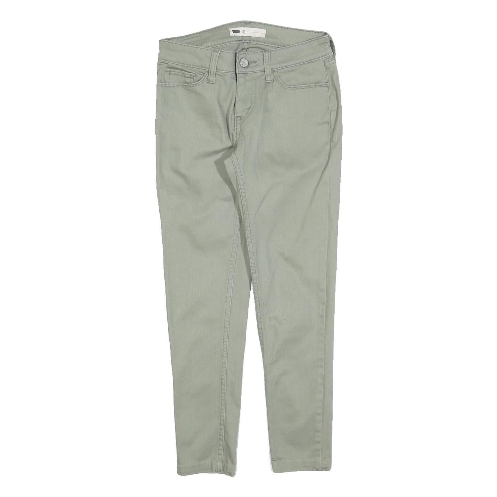 LEVI'S Womens Cotton Blend Slim Green Trousers W26 L25 Stylish Zip Closure Refurbished - N/A refurbished available on Cerqular