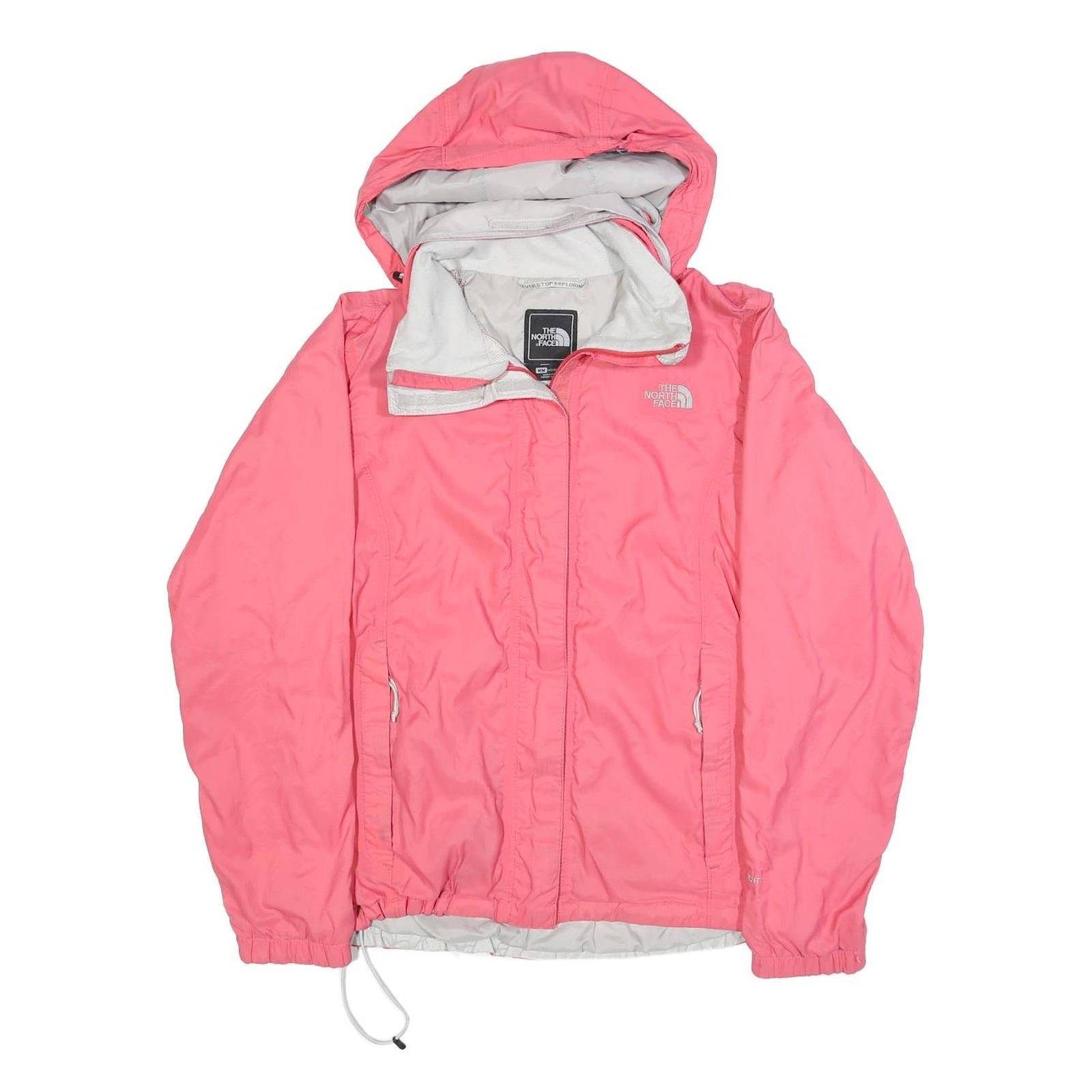 THE NORTH FACE Womens Pink Outdoor Jacket M Polyester Zip Hooded Plain Light Refurbished - N/A refurbished available on Cerqular