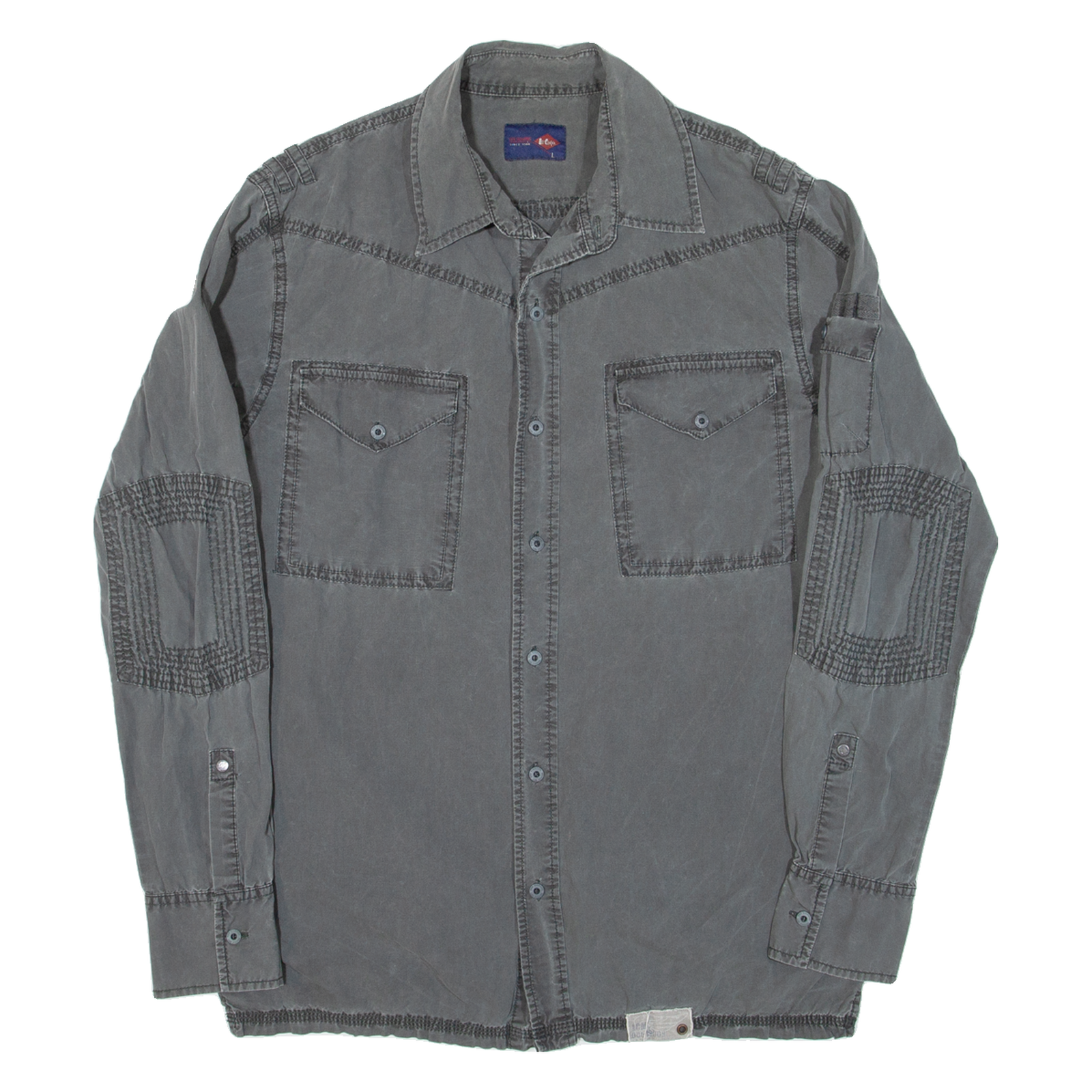 LEE COOPER Mens Plain Shirt Grey Long Sleeve L Refurbished - N/A refurbished available on Cerqular