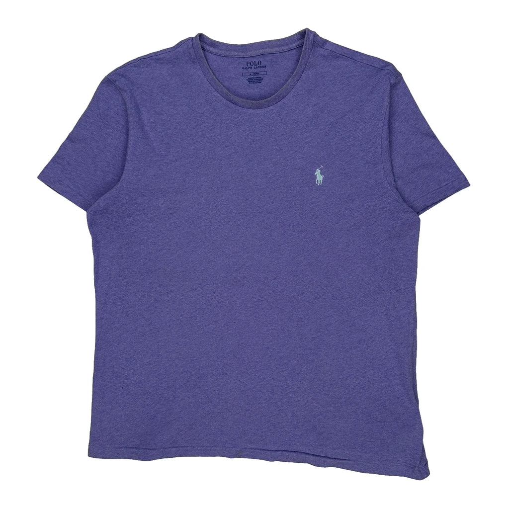 Polo By Ralph Lauren T-Shirt - Medium Purple Cotton Refurbished - Thrifted (note: this is a term often used to describe second- refurbished available on Cerqular