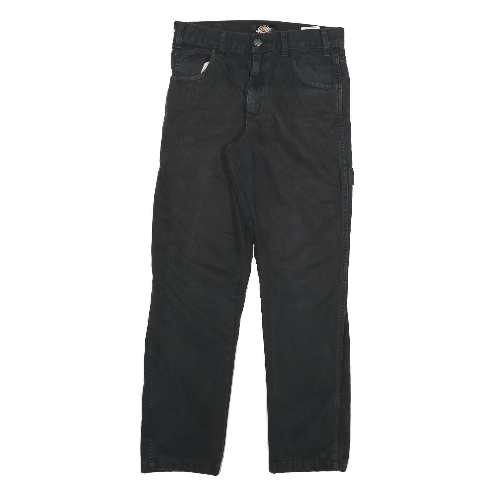DICKIES Mens Cotton Blend Black Regular Straight Trousers W28 L29 Workwear Zip Refurbished - N/A refurbished available on Cerqular