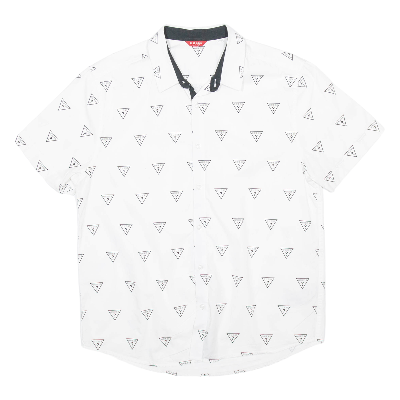 GUESS Mens Shirt White Geometric L Refurbished - N/A refurbished available on Cerqular