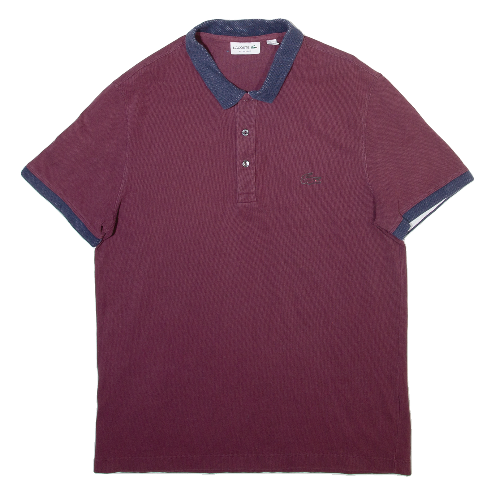 LACOSTE Mens Polo Shirt Maroon L Refurbished - N/A refurbished available on Cerqular