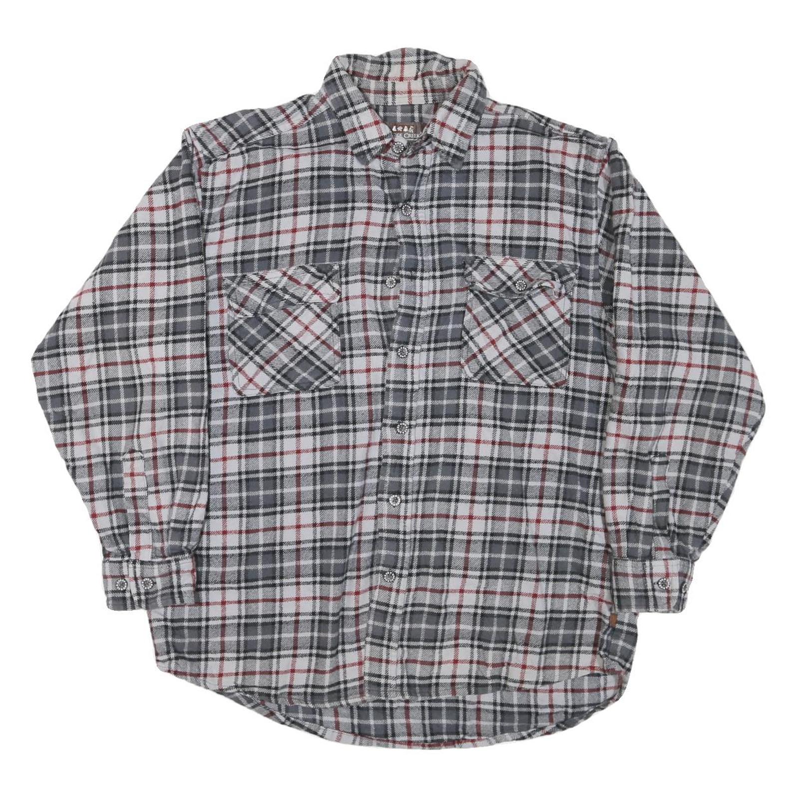 MOOSE CREEK Mens Grey & Red Check Shirt L Cotton Blend Casual Workwear Refurbished - N/A refurbished available on Cerqular