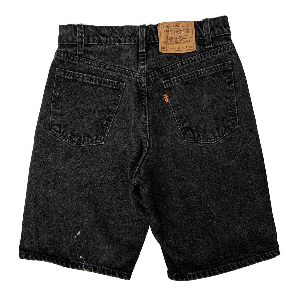 Levis Denim Shorts - 28W UK 10 Black Cotton Refurbished - Thrifted (note: this is a term often used to describe second- refurbished available on Cerqular