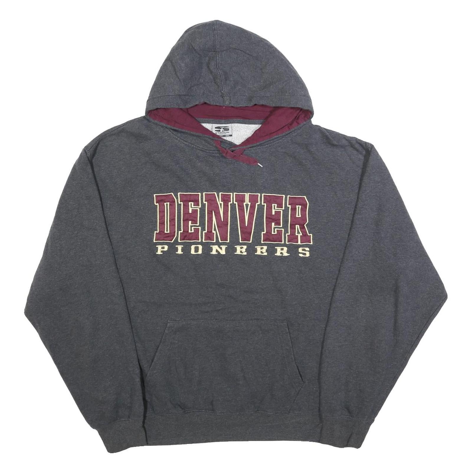 STADIUM Mens Grey & Burgundy Denver Pioneers Pullover Hoodie 2XL Casual Refurbished - N/A refurbished available on Cerqular